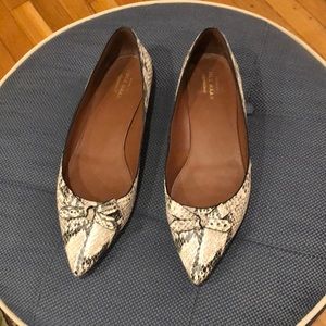 Cole Haan GRAND.OS Snakeskin Bow Pointed Flats